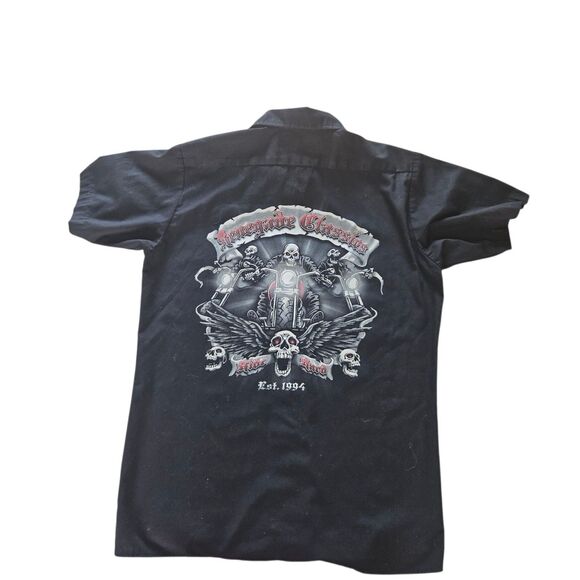 Dickies Renegade Classics Work Shirt Motorcycle Garage Button Front Size M - Picture 2 of 7